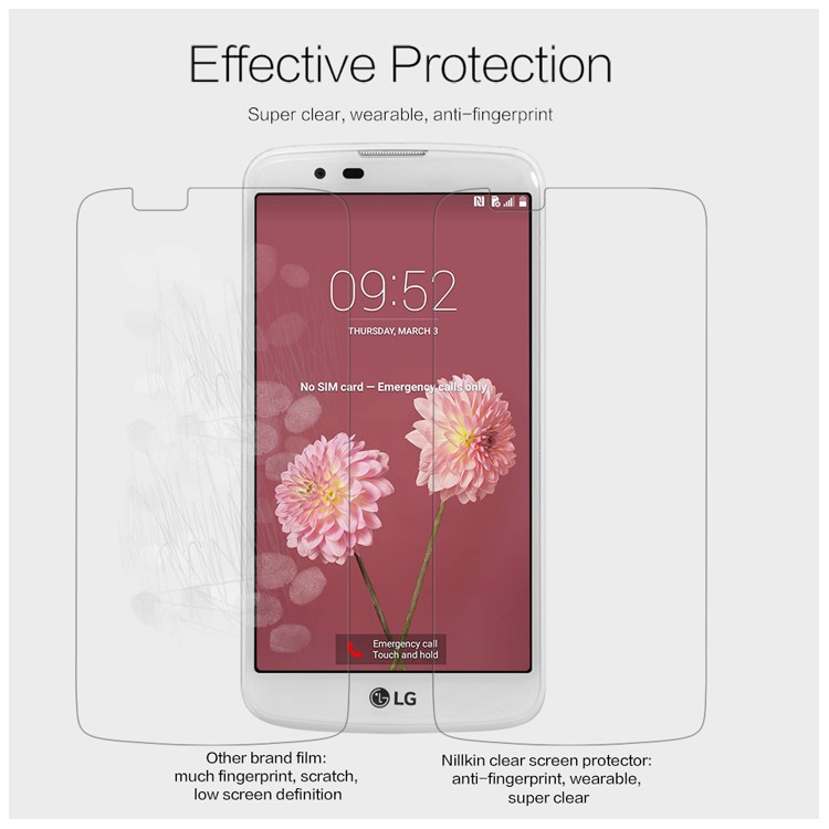 NILLKIN Anti-fingerprint Clear Screen Protector Guard Film for LG K10-2