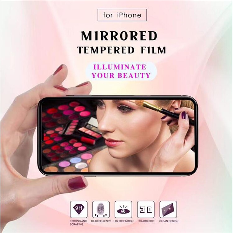 Espelhe O Efeito Tamanho Total Tela De Vidro Temperado Película Protetora Para Iphone XS Max 6.5 Polegada-9