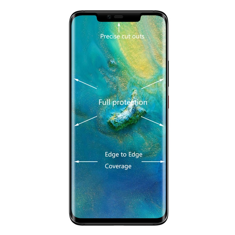 Hut Prince 3d in Voller Größe Haustier Gekrümmte Heiße Biegung Elektroplierend HD Clear Screen Shield Für Huawei Mate 20 Pro - Schwarz