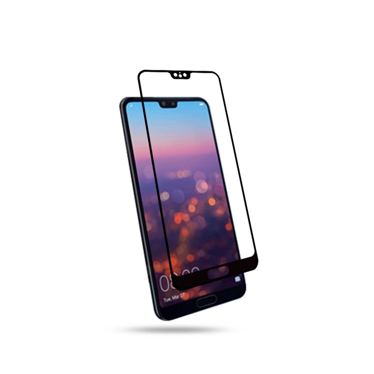 AMORUS Cola Completa Impressão De Seda 9 H Vidro Temperado Em Tamanho Grande Escudo Para Huawei P20 - Preto-6