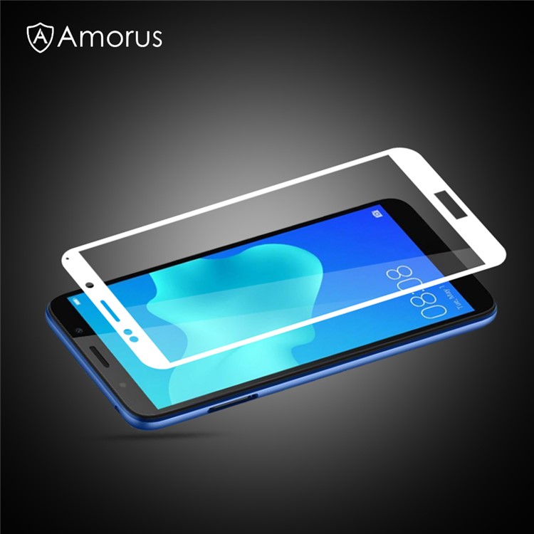 

AMORUS Полноцветная Шелковая Печать Закаленное Стекло Полноэкранная Защитная Пленка Для Huawei Y5 (2018) / Y5 Prime (2018) / Честь 7 / Играть 7 - Белый, Huawei Y5 Prime (2018)