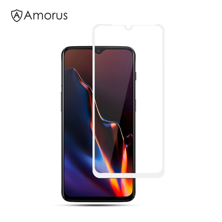 

AMORUS Для Oneplus 6t [9h] [шелковая Печать] Полное Покрытие] Защищенный Экран Экрана Экрана [полный Клей] - Белый, OnePlus 6T