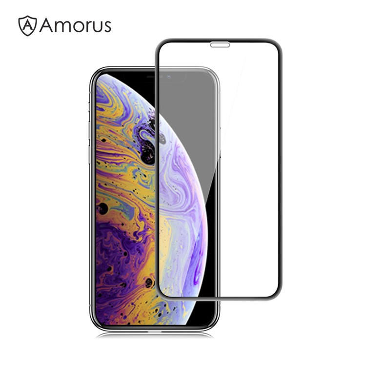 AMORUS 3D Curved Anti-explosion Tempered Glass Full Screen Protector for iPhone XS Max 6.5 inch - Black-1