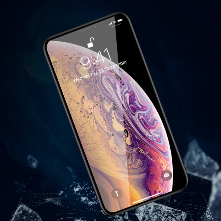 AMORUS 3D Curved Anti-explosion Tempered Glass Full Screen Protector for iPhone XS Max 6.5 inch - Black-3