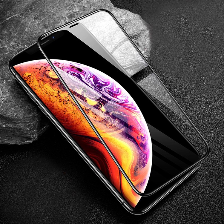 AMORUS 3D Curved Anti-explosion Tempered Glass Full Screen Protector for iPhone XS Max 6.5 inch - Black-5