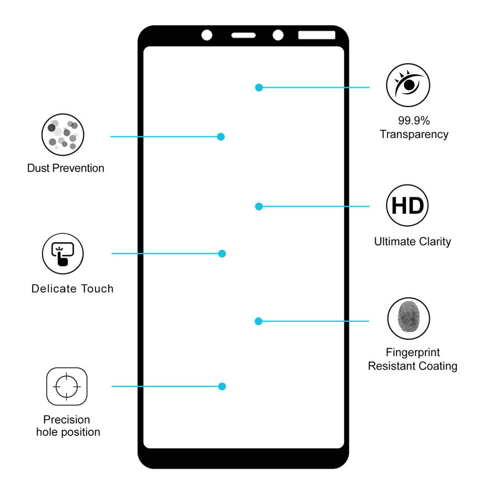 Hutprinz Für Nokia 3.1 Plus Vollkleber Volle Abdeckung Gehärtetes Glas-Display-Beschützer 0,26 Mm 9H 2.5D-Bogenkante-4