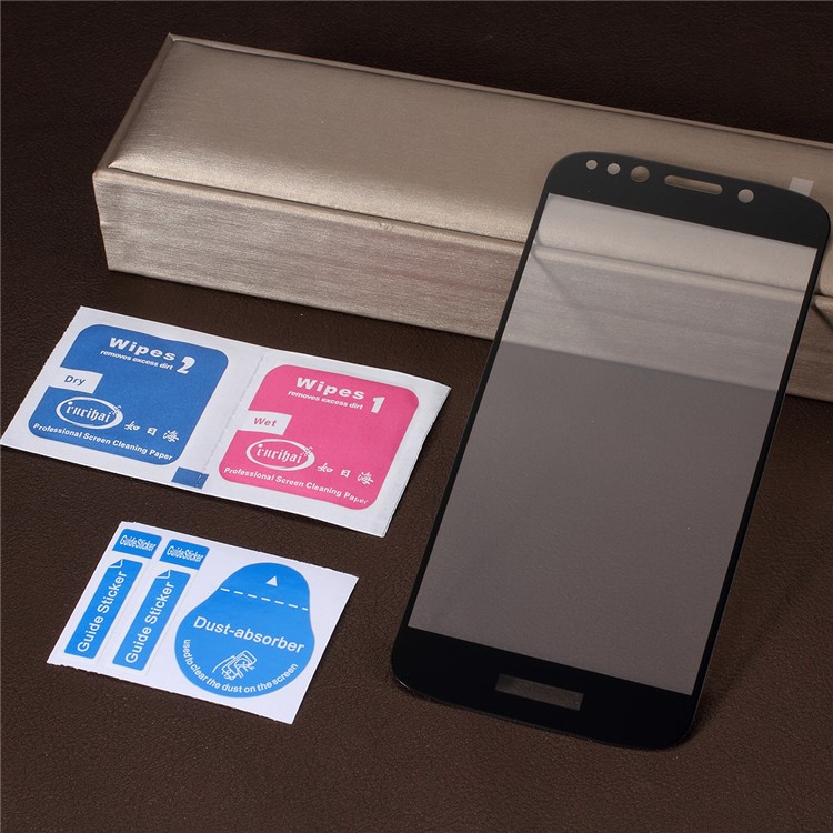 RURIHAI Silk Print Full Coverage Tempered Glass Screen Protector Film for Motorola Moto E5 Play Go-5