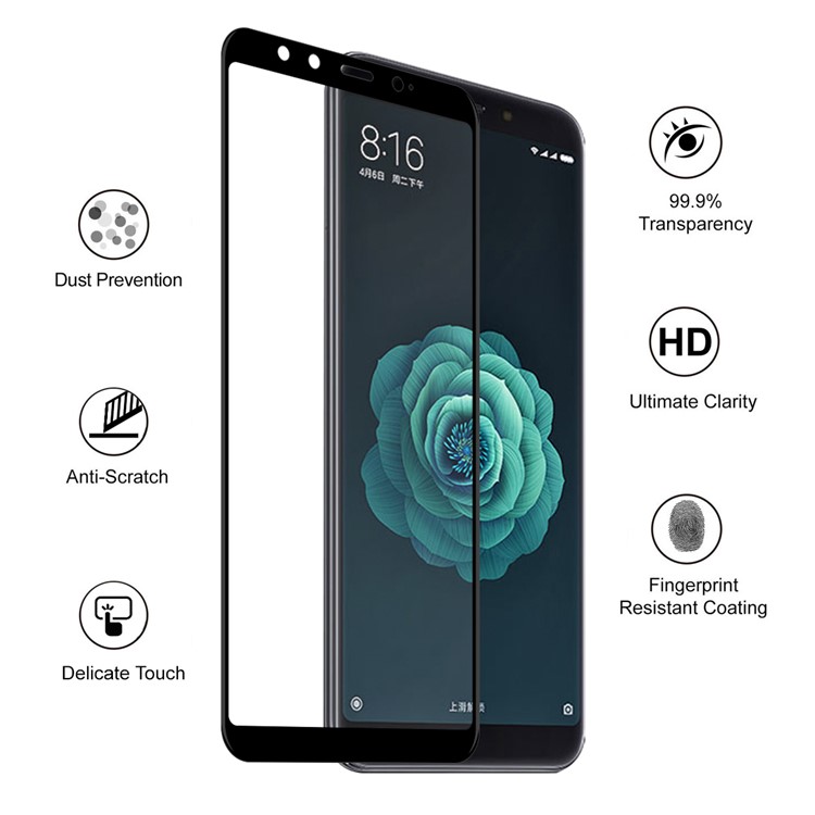 HAT PRINCE for Xiaomi Mi 6X (China) / Mi A2 0.26mm 9H Anti-dust 6D Curved Full Size Tempered Glass Screen Protector Film-2