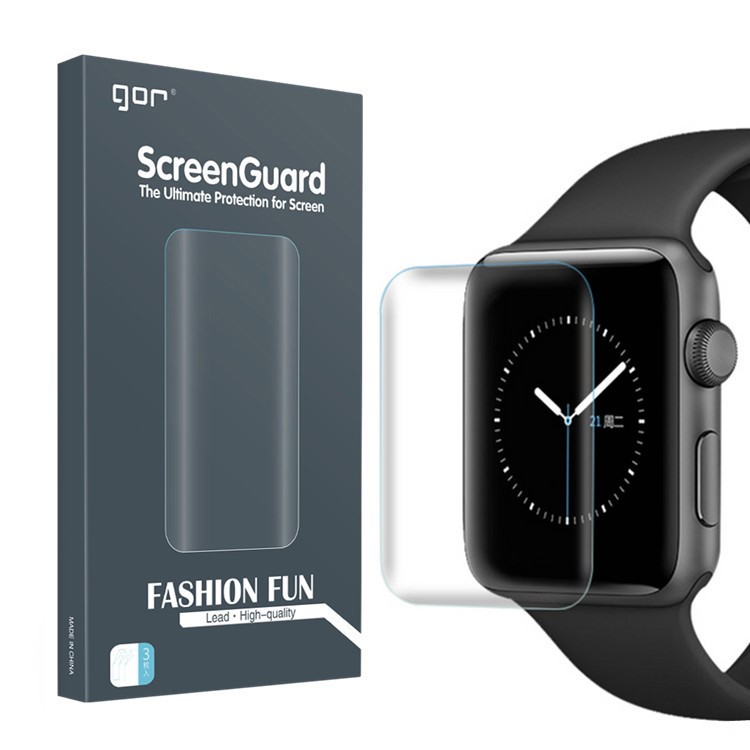 GOR 2PCS 3D Curved Full Cover Soft TPU Screen Protectors for Apple Watch Series 4 40mm-1