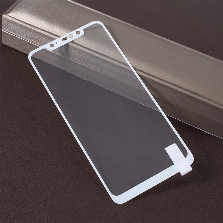 Silk Printing Tempered Glass Full Covering Screen Shield for Xiaomi Redmi Note 6 Pro - White-3