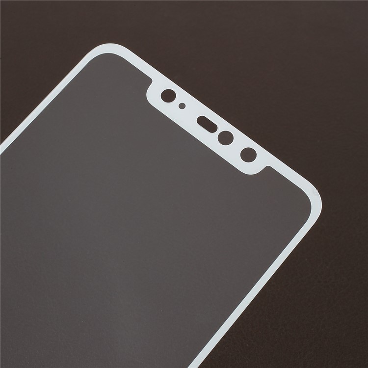 Silk Printing Tempered Glass Full Covering Screen Shield for Xiaomi Redmi Note 6 Pro - White-4