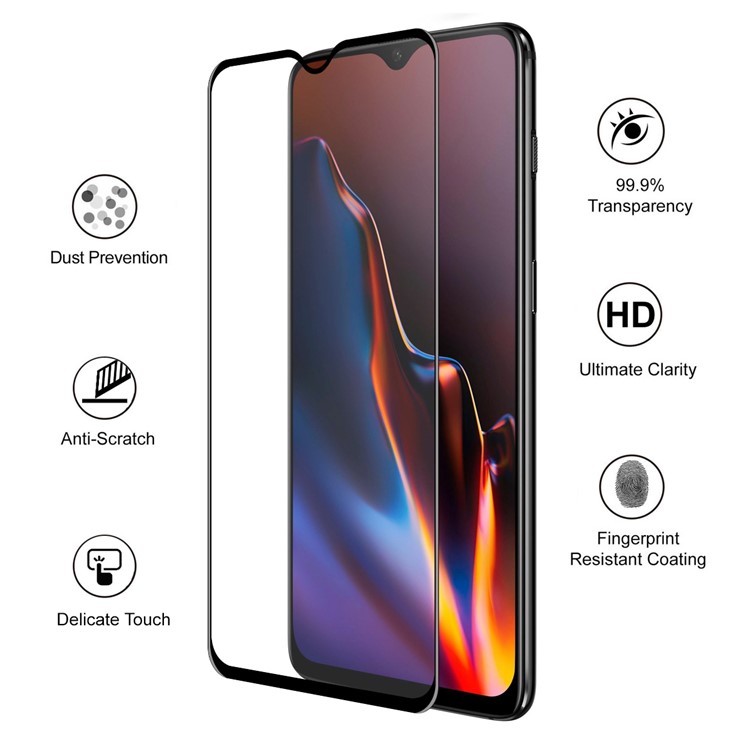 HUT PRINCE 0,26 Mm 9H 6D Gebogener Rand Displayschutz Aus Gehärtetem Glas Für Oneplus 6T-2