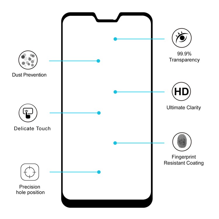 HAT PRINCE Full Glue 0.26mm 9H 2.5D Tempered Glass Full Covering Screen Guard Film for Asus Zenfone Max Pro (M2) ZB631KL-4