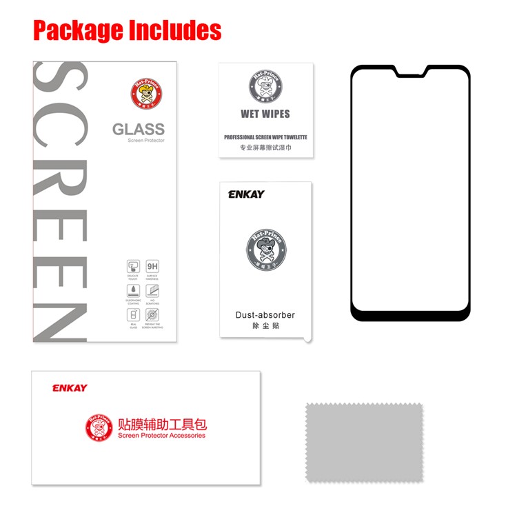HAT PRINCE Full Glue 0.26mm 9H 2.5D Tempered Glass Full Covering Screen Guard Film for Asus Zenfone Max Pro (M2) ZB631KL-6