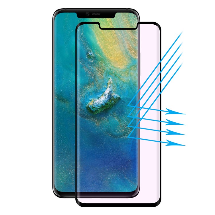 CHAPEAU PRINCE 0.26mm 9H Protecteur D'écran En Verre Trempé 3D Anti-blue-ray Pour Huawei P20 Pro - Noir-1
