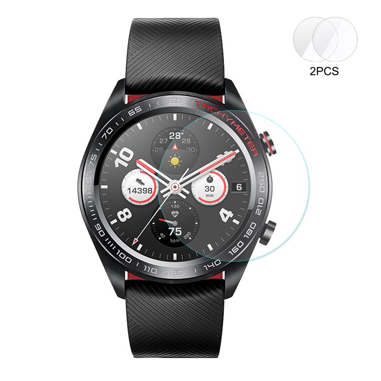 2PCS HAT PRINCE 0.2mm 9H 2.15D Tempered Glass Screen Guard Film for Huawei Watch Magic-1