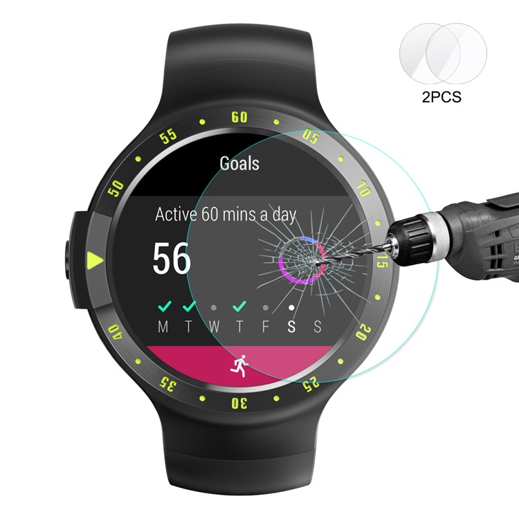2PCS HAT PRINCE 0.2mm 9H 2.15D Tempered Glass Screen Protector for TicWatch E / TicWatch S-1