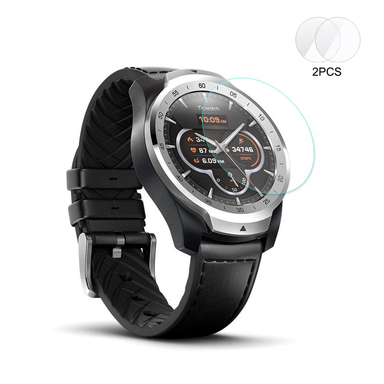 2PCS HAT PRINCE 0.2mm 9H 2.15D Tempered Glass Screen Guard Film for TicWatch Pro-2