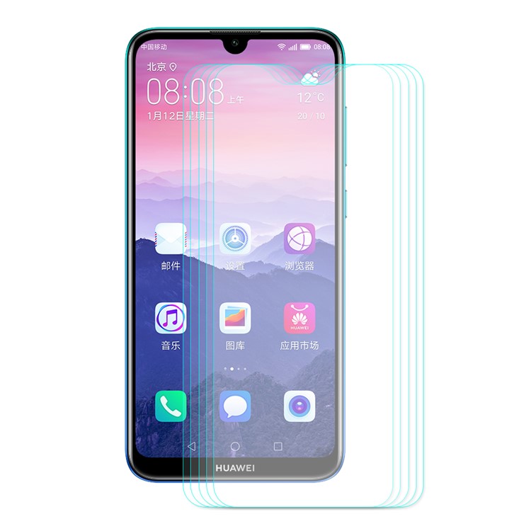 5PCS HAT PRINCE 0.26mm 9H 2.5D Arc Edge Tempered Glass Screen Protectors for Huawei Enjoy 9 / Y7 Pro (2019)-2