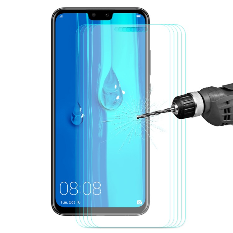 5PCS HAT PRINCE 0.26mm 9H 2.5D Arc Edge Tempered Glass Screen Shields for Huawei Y9 (2019) / Enjoy 9 Plus-1
