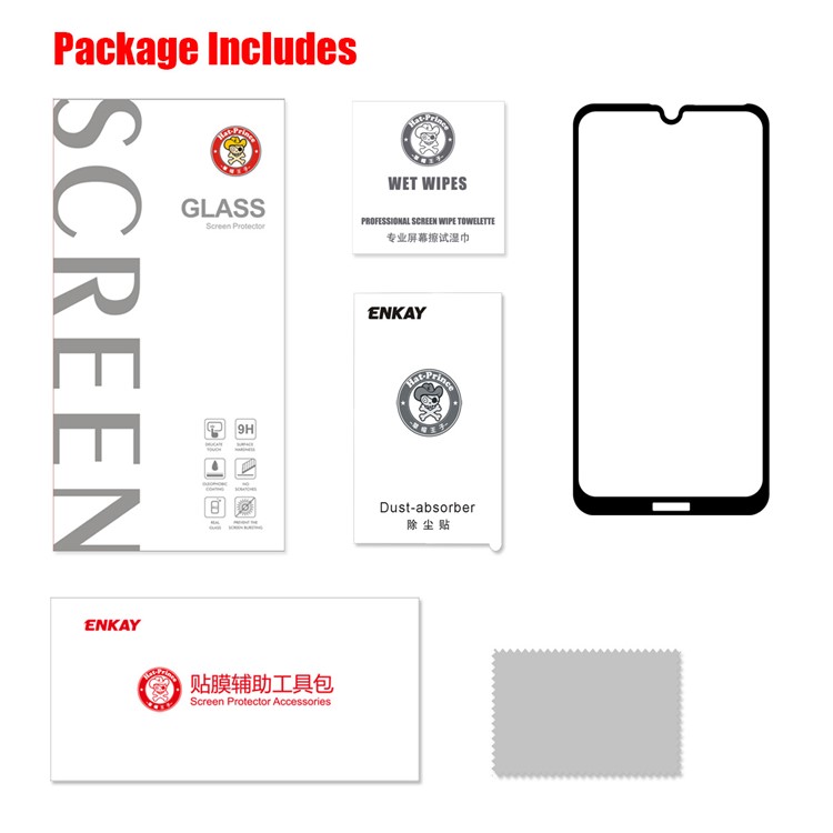 HAT PRINCE Full Glue 0.26mm 9H 2.5D Tempered Glass Full Size Screen Protector for Huawei Enjoy 9 / Y7 Pro (2019)-6