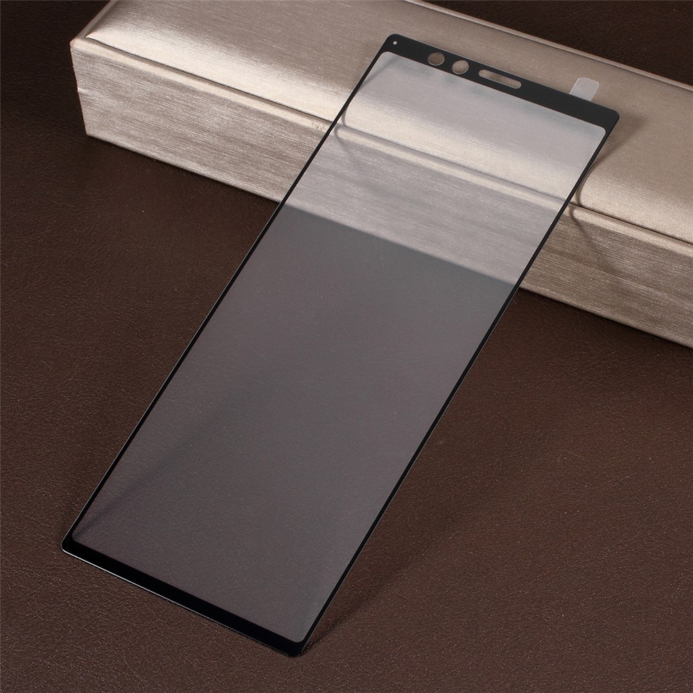 3D Full Screen Covering Tempered Glass Protection Film for Sony Xperia 1 - Black-1