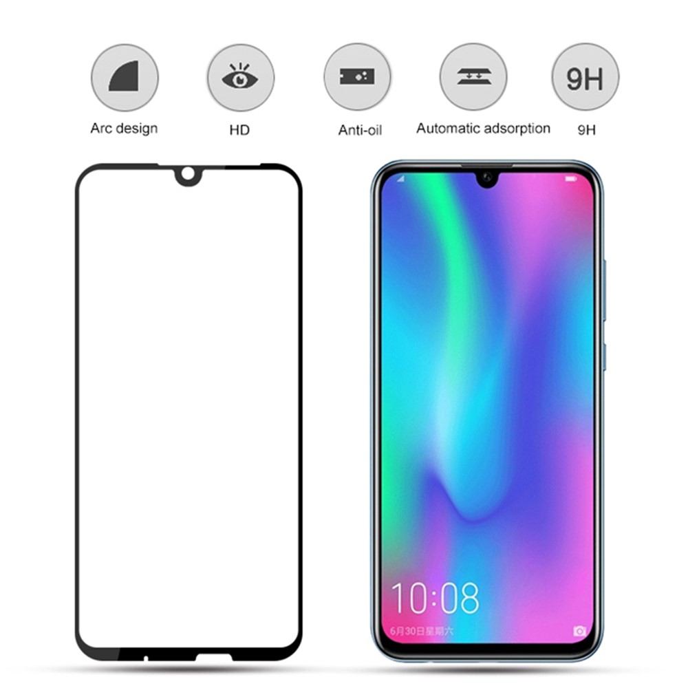 AMORUS Full Glue Silk Printing Tempered Glass Full Screen Protector for Huawei P Smart (2019)/Honor 10 Lite/Honor 10i-2