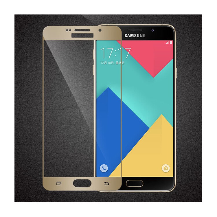 MOFI Full Coverage Tempered Glass Screen Guard for Samsung Galaxy A9 (2016) - Champagne Gold-1