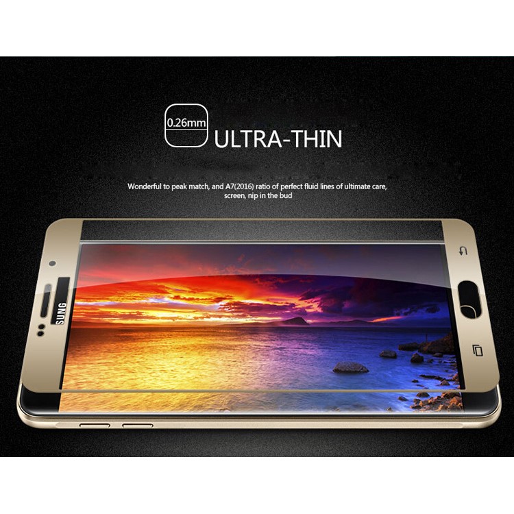 MOFI Full Coverage Tempered Glass Screen Guard for Samsung Galaxy A9 (2016) - Champagne Gold-6