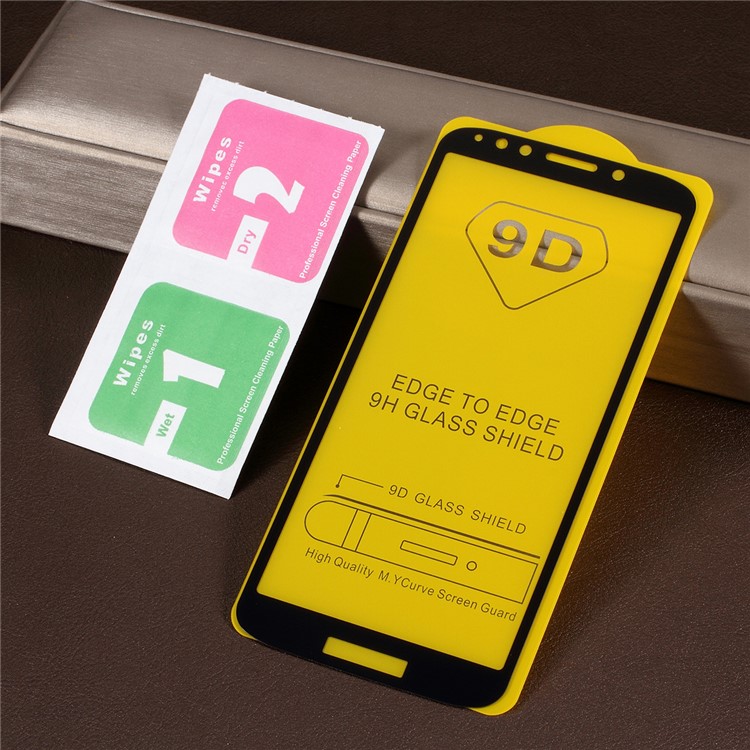 9D Curved Full Size Tempered Glass Screen Protector for Motorola Moto E5 Play Go - Black-5