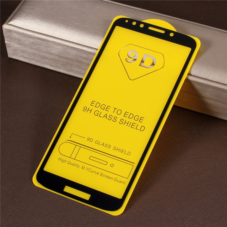 9D Curved Full Size Tempered Glass Screen Protector for Motorola Moto E5 Play Go - Black-6