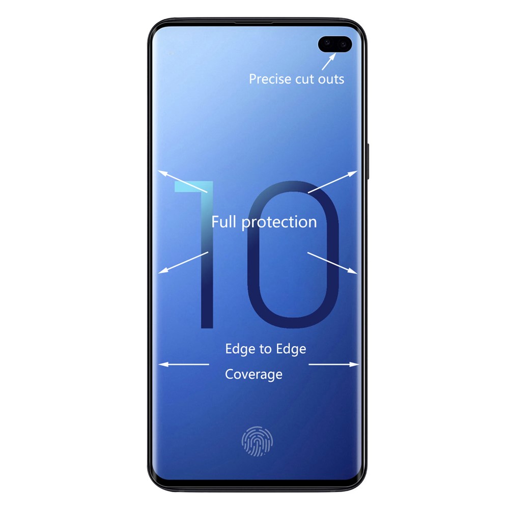 HAT PRINCE Гальваническая PET 3D Изогнутая Полноэкранная Защитная Пленка Для Samsung Galaxy S10 Plus - Черный-2