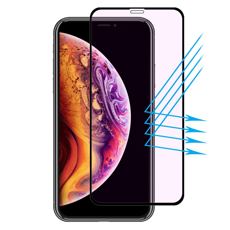HAT PRINCE Anti-blue-ray Full Glue Full Size 0.26mm 9H 2.5D Arc Edge Tempered Glass Screen Film for iPhone XS 5.8 inch-1