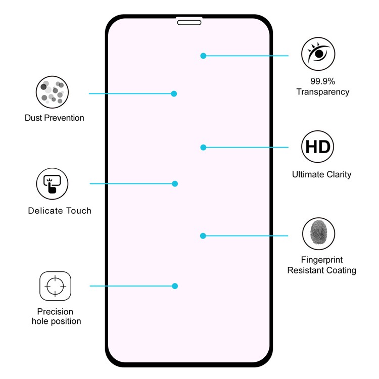 HAT PRINCE Anti-blue-ray Full Glue Full Size 0.26mm 9H 2.5D Arc Edge Tempered Glass Screen Film for iPhone XS 5.8 inch-4
