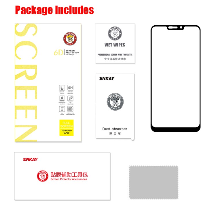HAT PRINCE for Huawei Honor 8C 0.26mm 9H Anti-dust 6D Curved Full Size Tempered Glass Screen Protector Film-7