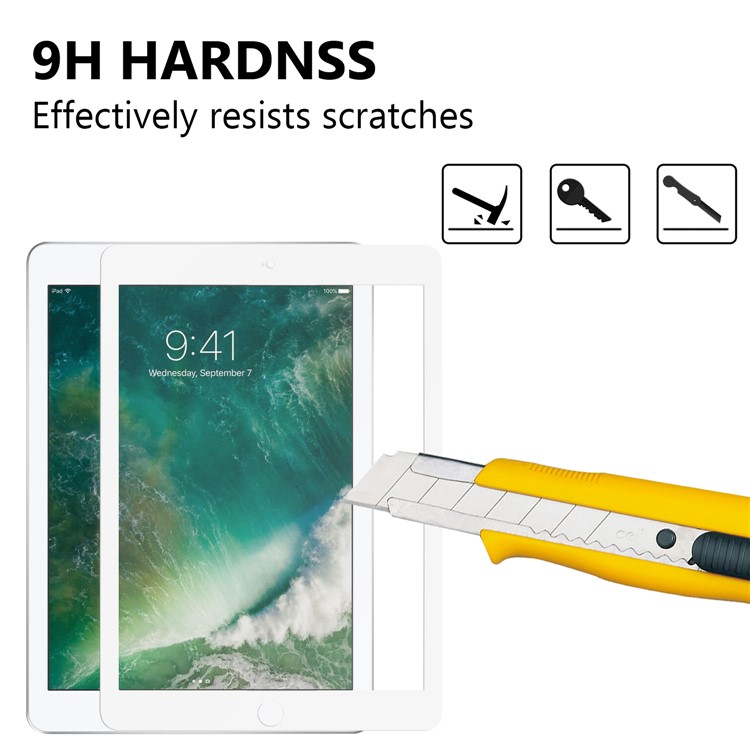 10D Full Cover Tempered Glass Screen Protector Guard for iPad 9.7 (2018) / 9.7-inch (2017) / Air 2 / Air - White-3
