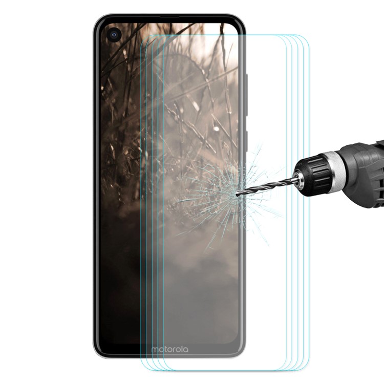 5Pcs/Set HAT PRINCE for Motorola One Vision / P50 0.26mm Tempered Glass Screen Protectors 9H 2.5D Arc Edge-1