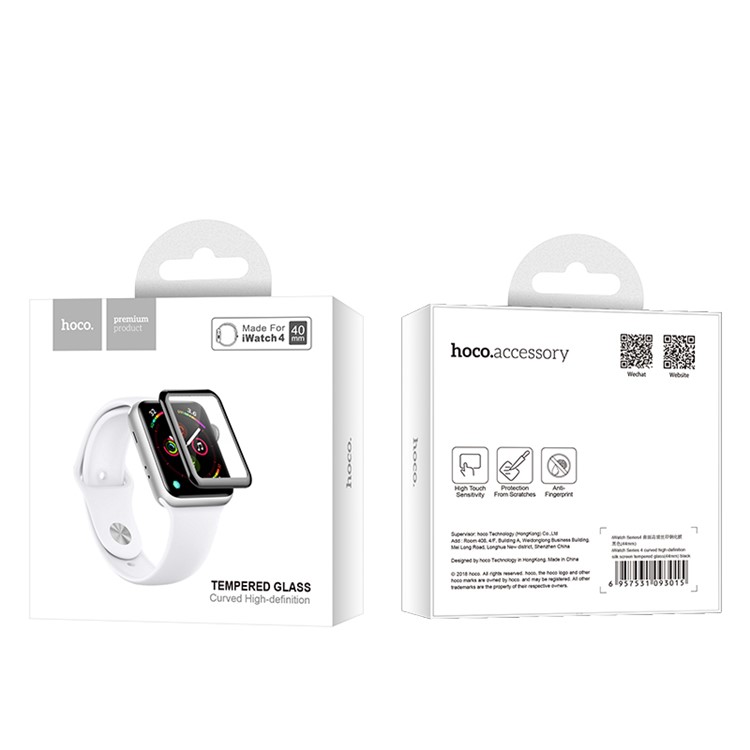 HOCO Arc Edge Silk Printing HD Tempered Glass Screen Guard for Apple Watch Series 4 40mm-9