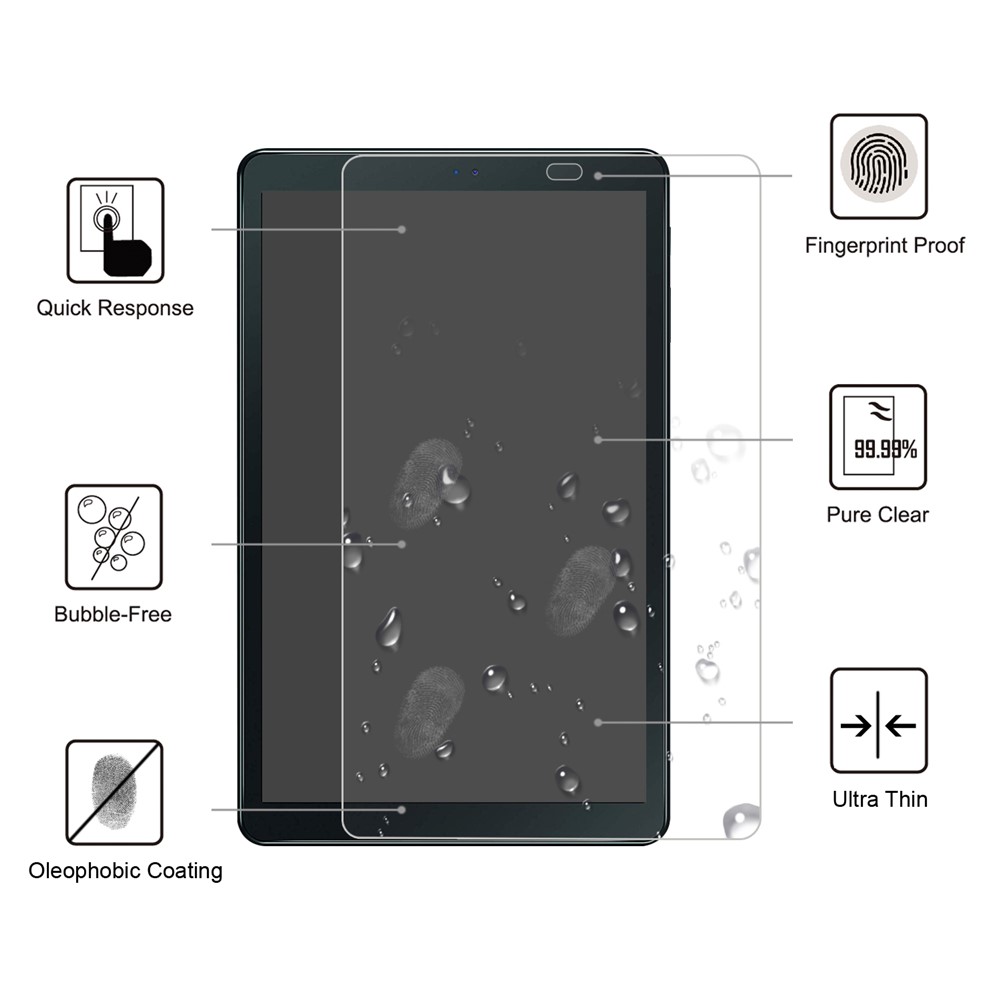 4,25mm Arco Borda 9h Cobertura De Tela Cheia Protetor De Vidro Temperado Para Samsung Galaxy Tab A 10.5 (2018) T590 T595-2