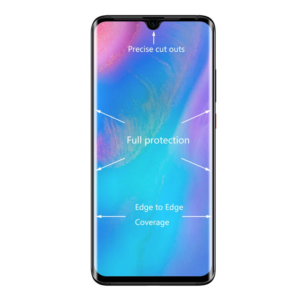 HAT PRINCE for Huawei P30 Pro 3D Full Screen Covering Tempered Glass Protector 0.26mm - Black-3