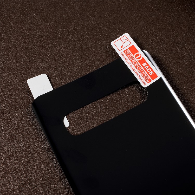 Film De Protection Dorsale Pleine Grandeur En PET Noir + Noir Pour Samsung Galaxy S10-4