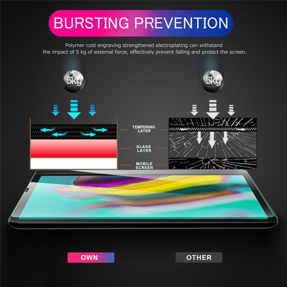 Tempered Glass Screen Protector Film for Samsung Galaxy Tab S5e SM-T720-5