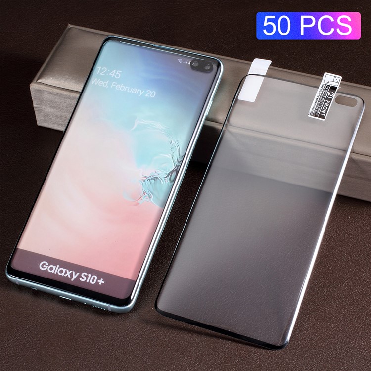 50Pcs/Pack Full Covering PET Phone Screen Film for Samsung Galaxy S10 Plus (Support Ultrasonic Fingerprint Unlock)-1