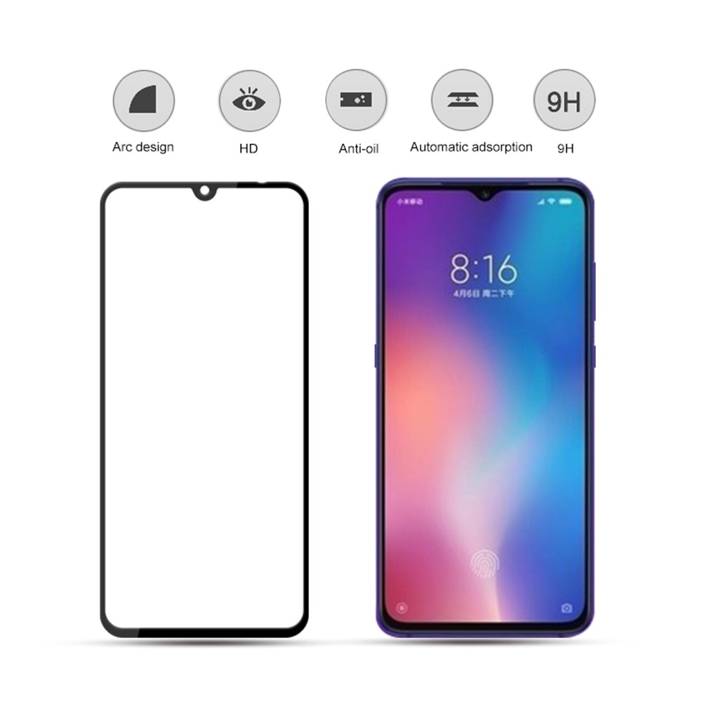 AMORUS Full Glue Silk Printing Tempered Glass Full Screen Protector for Xiaomi Mi 9-2