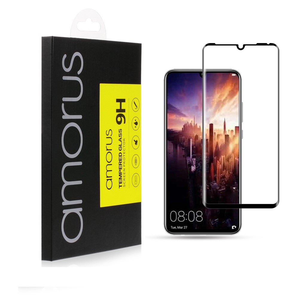AMORUS Tela Cheia 3D Curvo Escudo De Vidro Temperado Anti-explosão Para Huawei P30 Pro-8