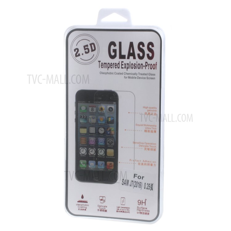 0.25mm temperado protetor de tela de vidro para Samsung Galaxy J7 (2016) (arco de borda)-7