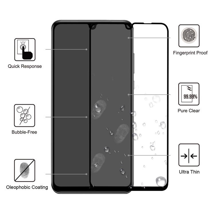 2.5D 9H Arc Edge Full Size Tempered Glass Screen Film Cover for Huawei P30 Pro-2