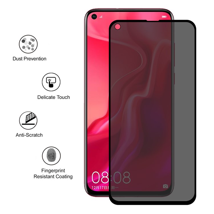 HAT PRINCE Privacy Protection Full Screen Tempered Glass Protector for Huawei nova 4 0.26mm 9H 2.5D-1