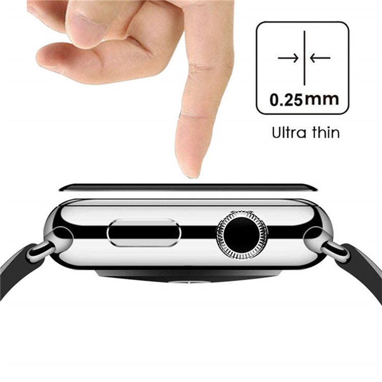 2Pcs/Pack 3D Curved Edges Soft Full Screen Tempered Glass Protector for Apple Watch Series 4 40mm-6