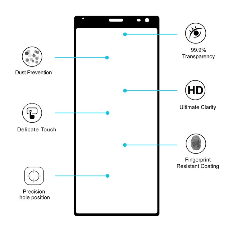 HAT PRINCE Full Glue 0.26mm 9H 2.5D Tempered Glass Full Screen Protector for Sony Xperia 10-4